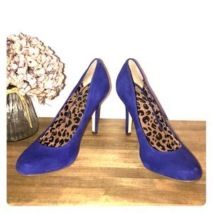 Jessica Simpson Blue Faux Suede Heels NWOB